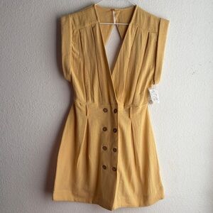 New With Tags Free People INTO TOWN Mini Dress Sz M color Yellow Endless Summer